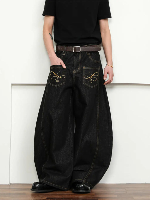 STEALTH BLACK BAGGY DENIM