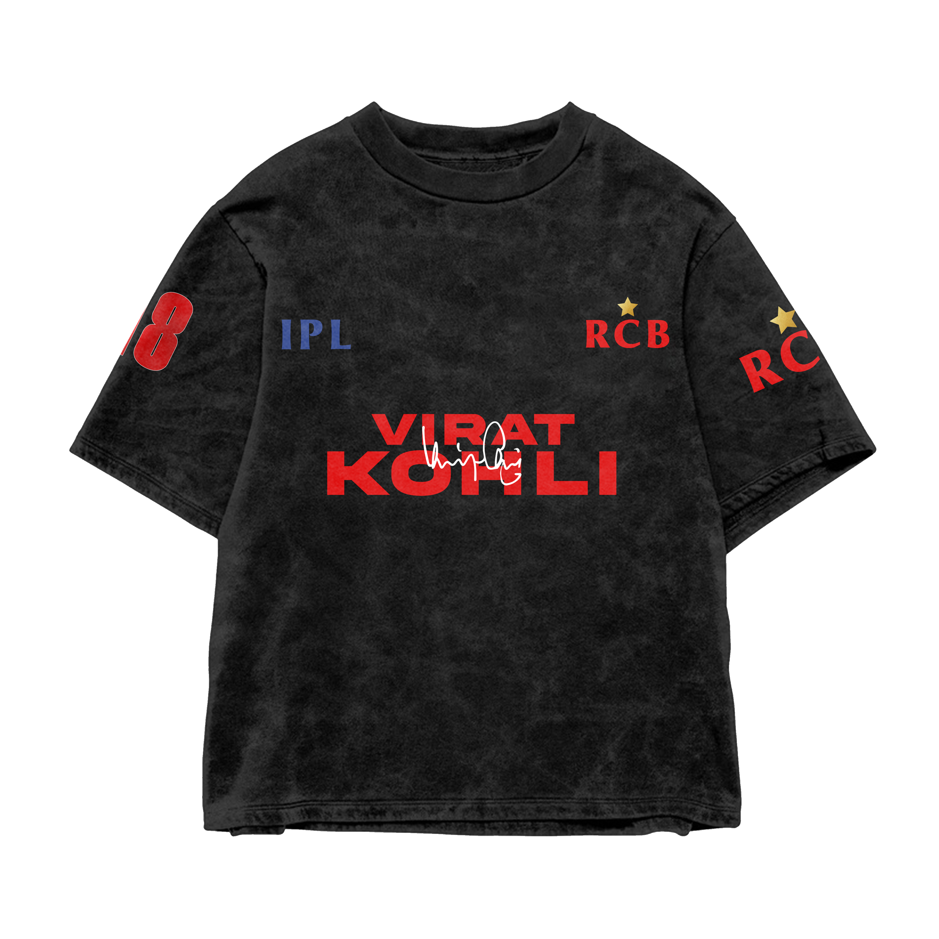 Kohli Strike Oversized Acid-Wash Tee