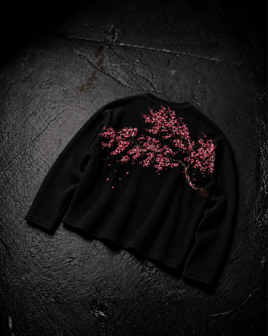 Black Falling Petals Waffle