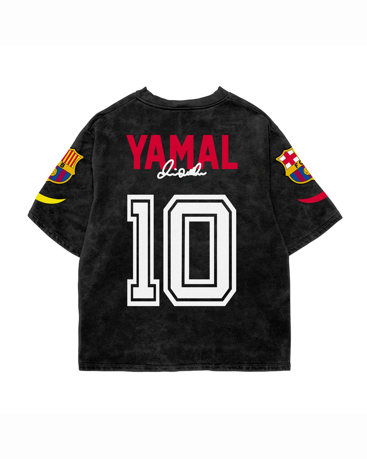 Yamal Rising Star 10 Acid Wash Oversized Tee