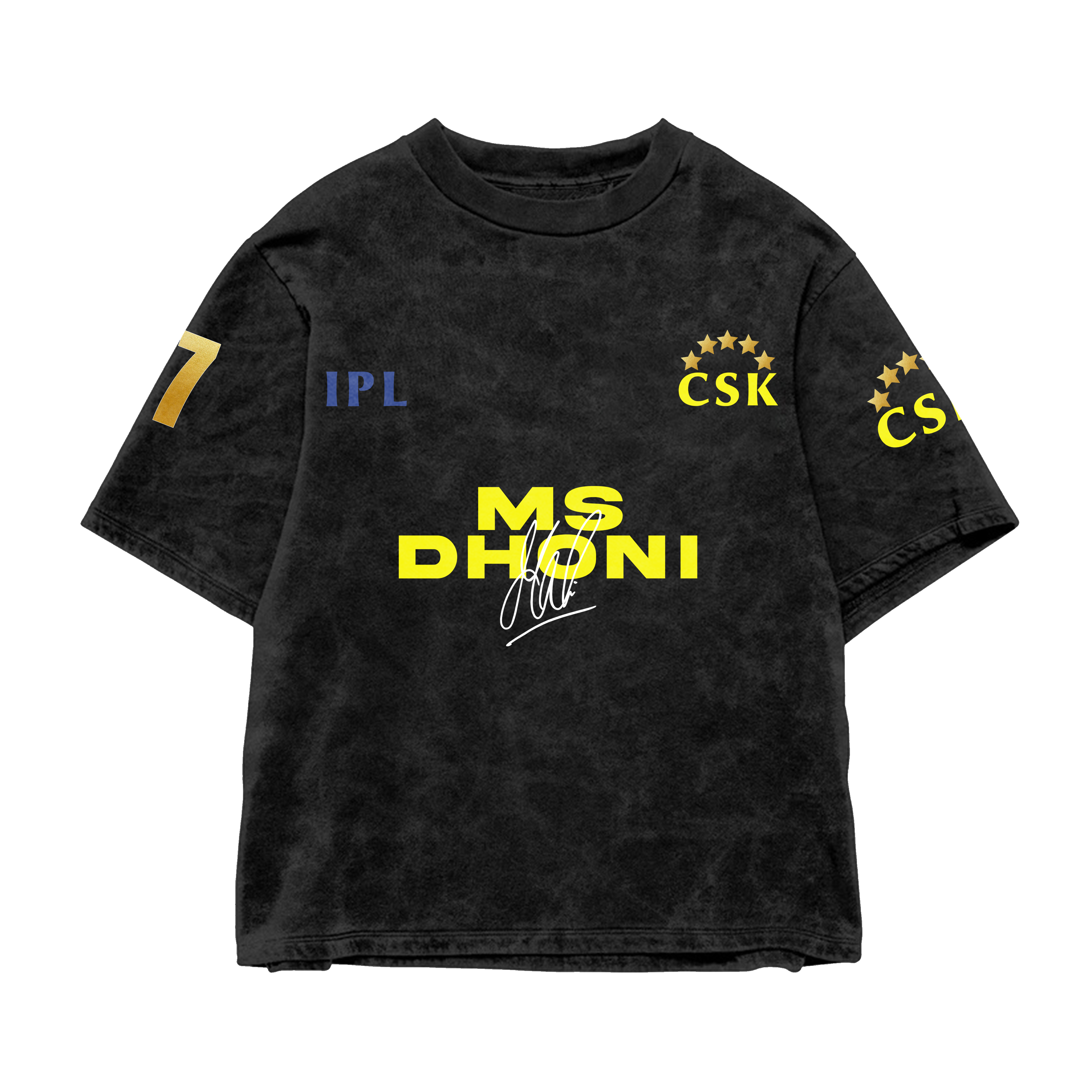Thala Dhoni 7 Acid-Wash Oversized Tee