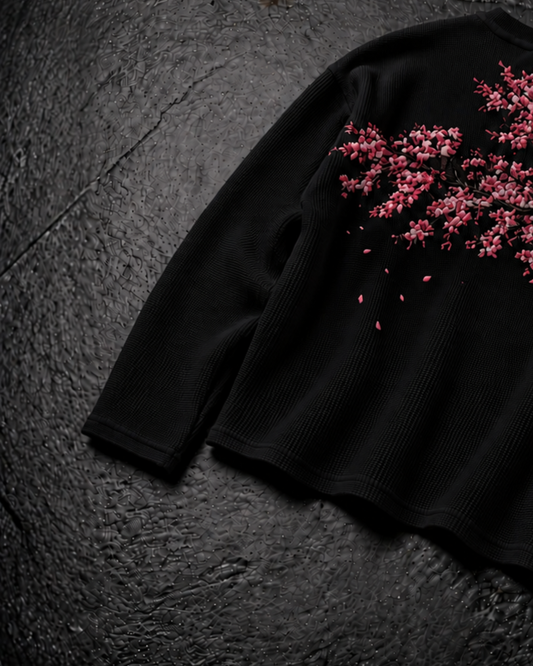 Black Falling Petals Waffle