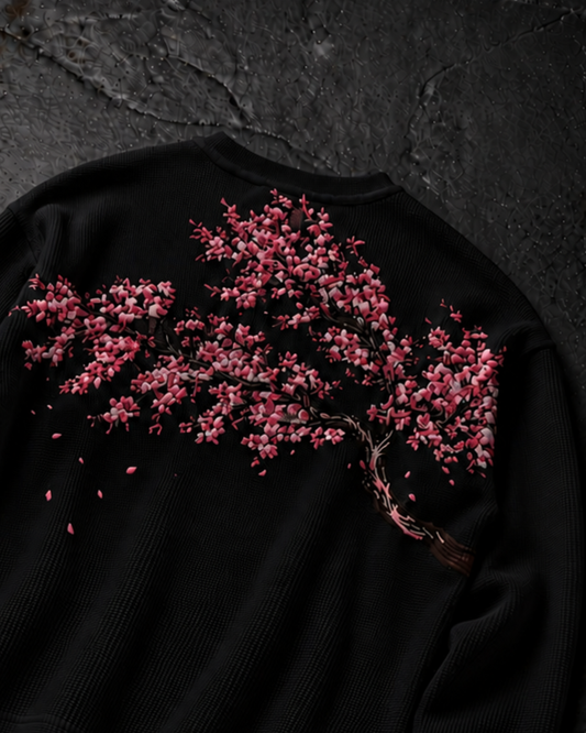 Black Falling Petals Waffle