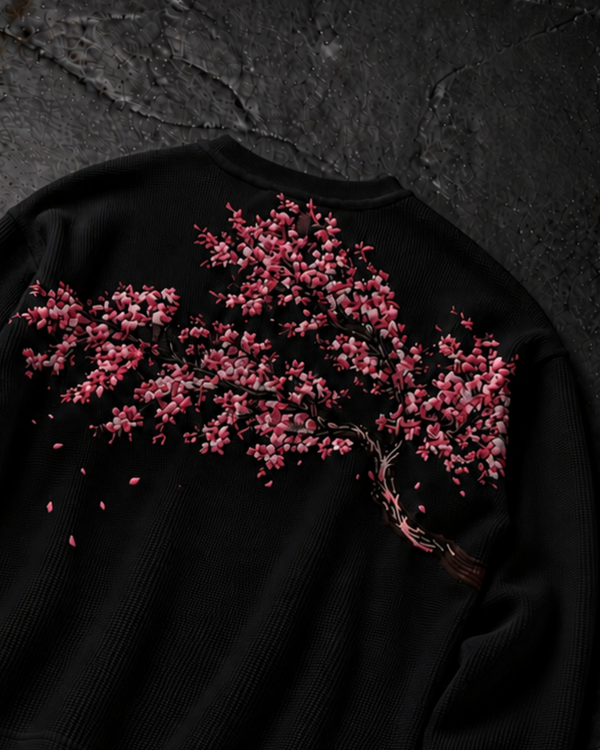 Black Falling Petals Waffle