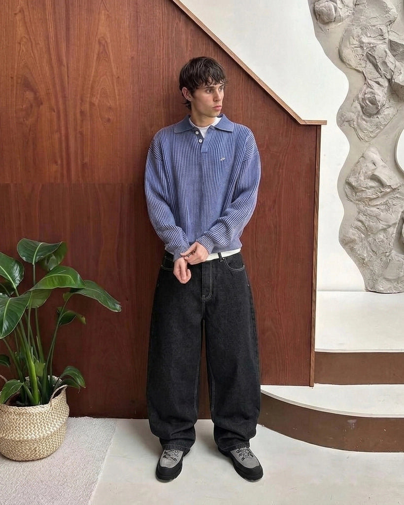 Phantom Black Barrel Fit Denim