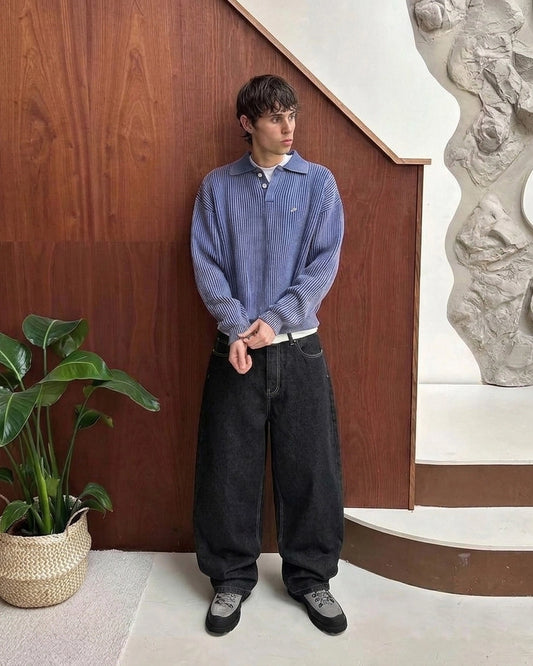 Phantom Black Barrel Fit Denim