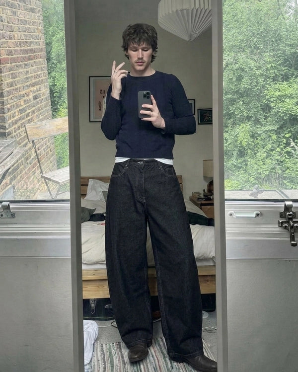Phantom Black Barrel Fit Denim
