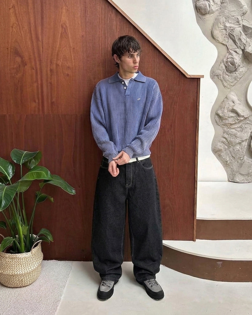 Phantom Black Barrel Fit Denim