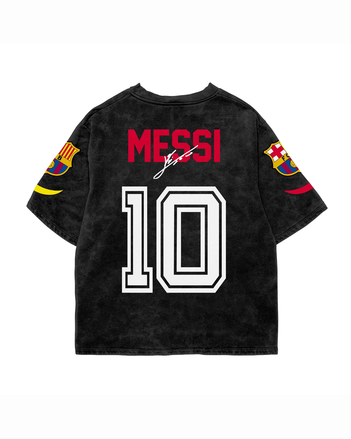 Messi Icon 10 Acid Wash Oversized Tee
