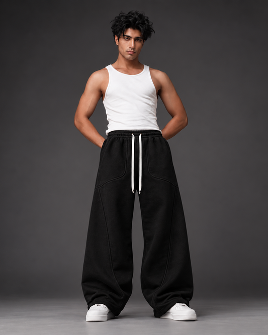 Shadow Black Oversized Sweatpants