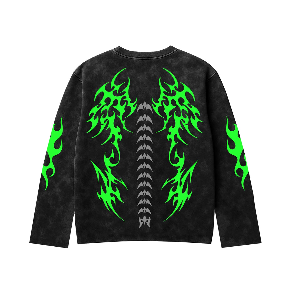 NEON GREEN SERAPH VOID FULL SLEEVE T-SHIRT