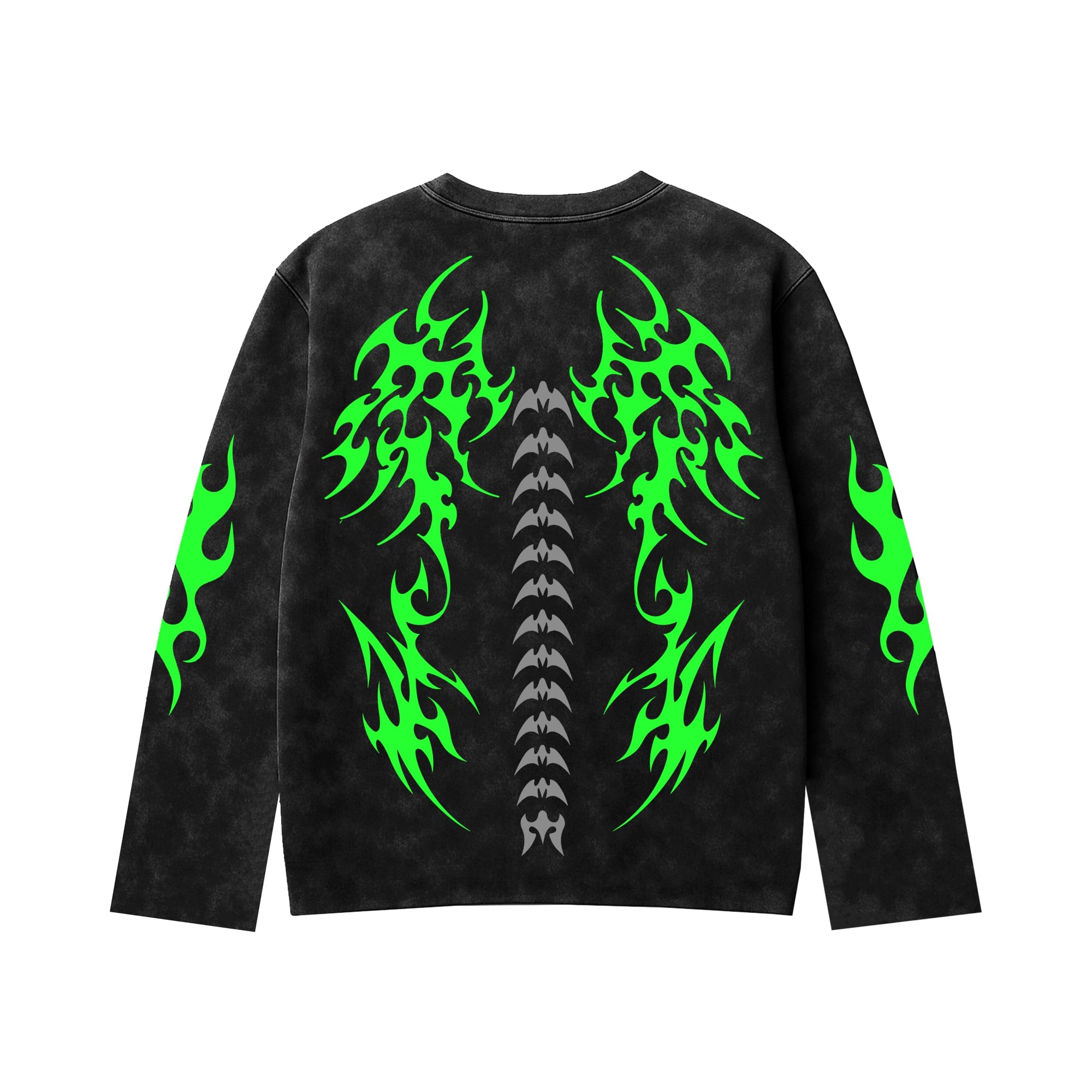 NEON GREEN SERAPH VOID FULL SLEEVE T-SHIRT