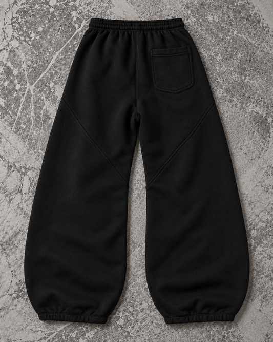 Shadow Black Oversized Sweatpants