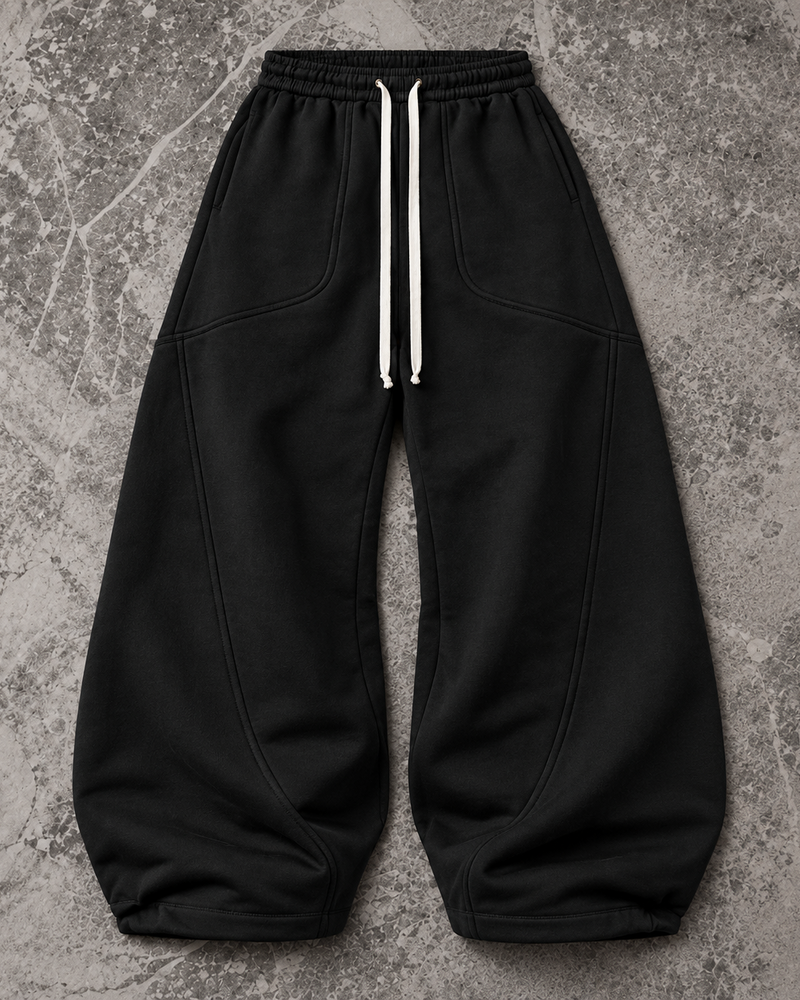 Shadow Black Oversized Sweatpants