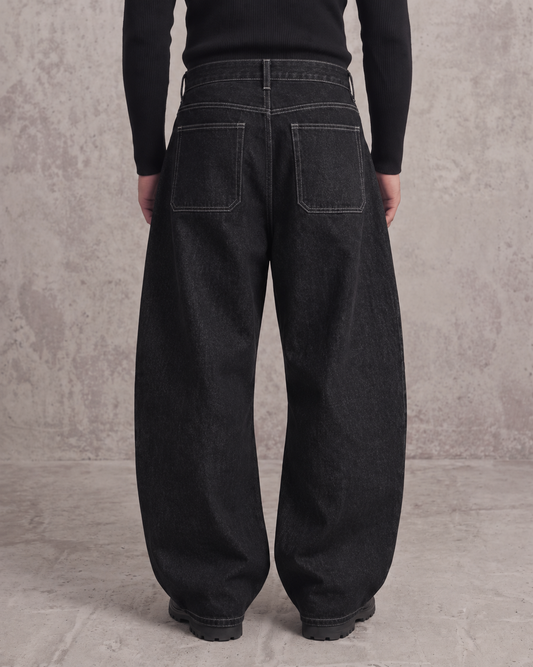 Phantom Black Barrel Fit Denim