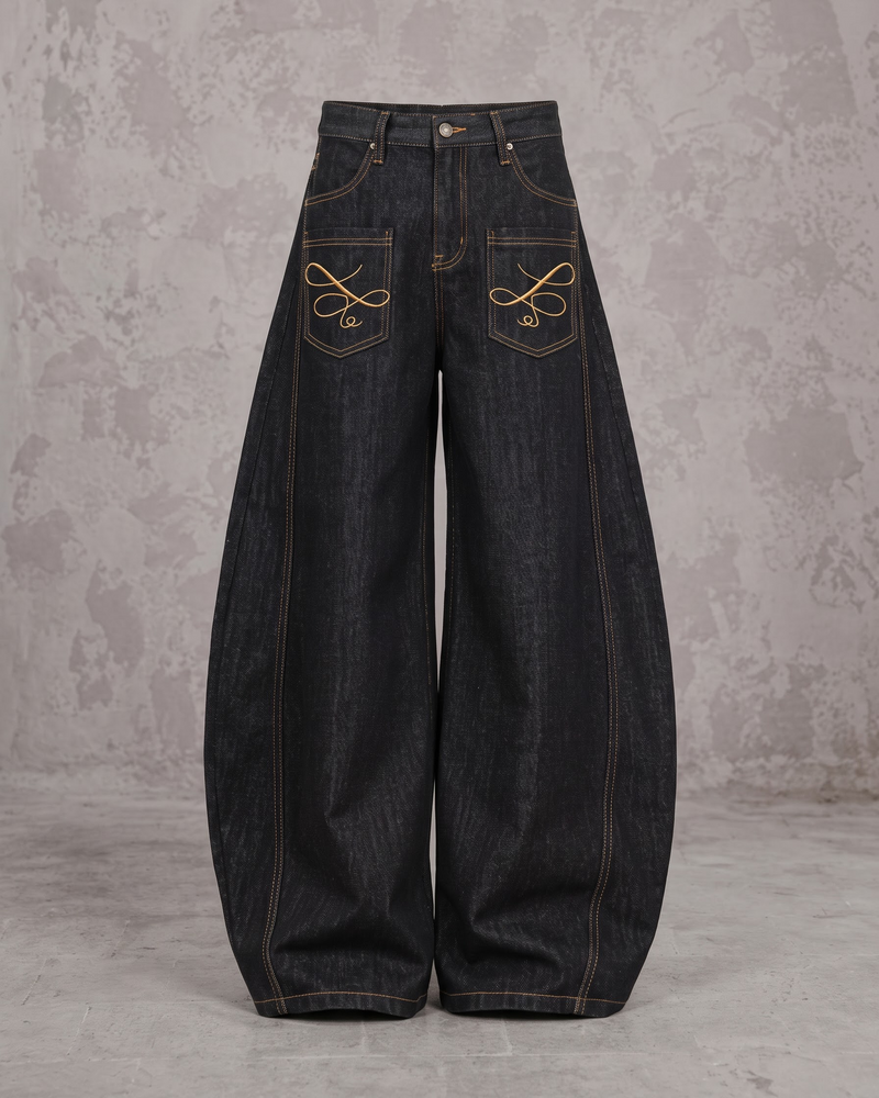 STEALTH BLACK BAGGY DENIM