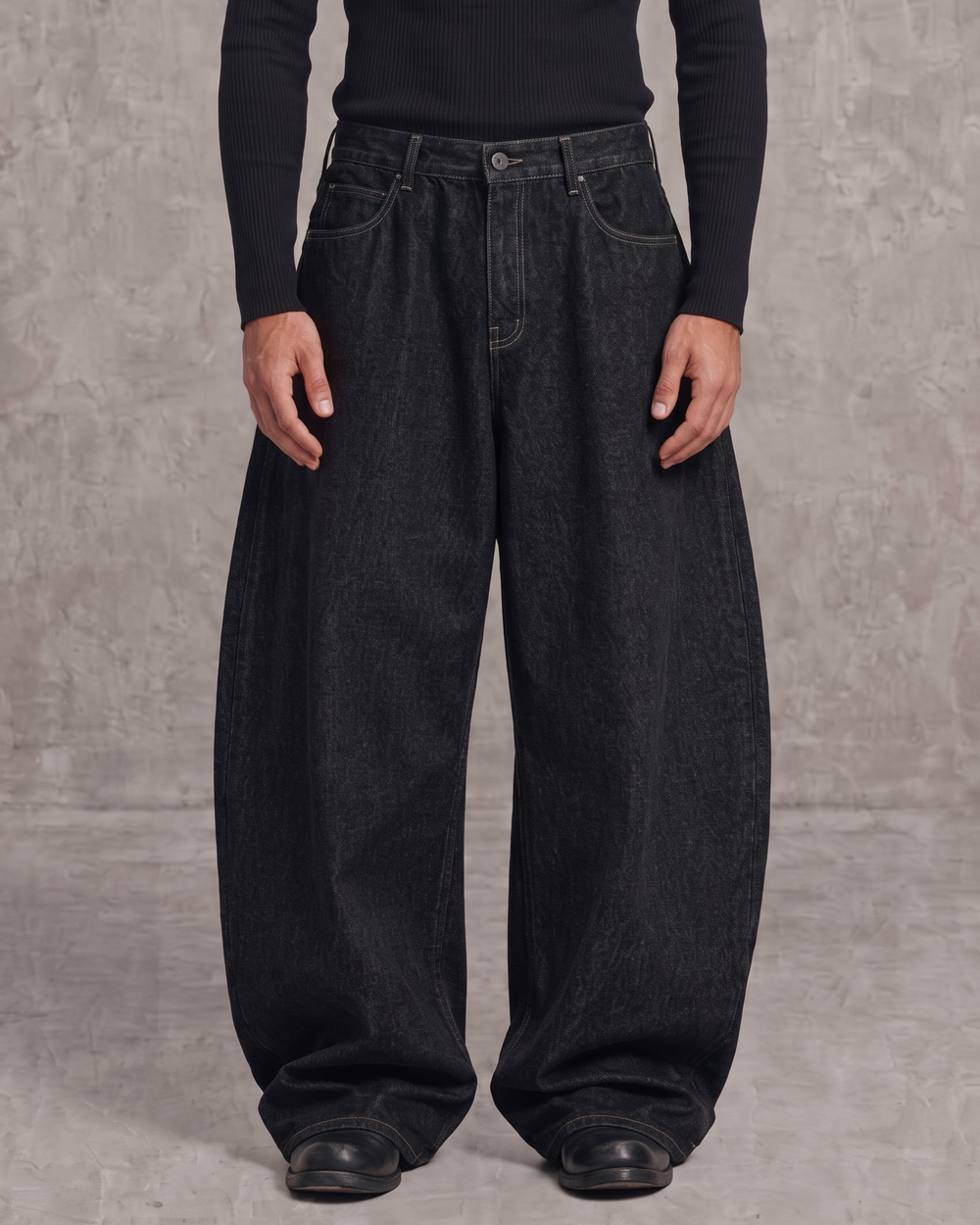 Phantom Black Barrel Fit Denim