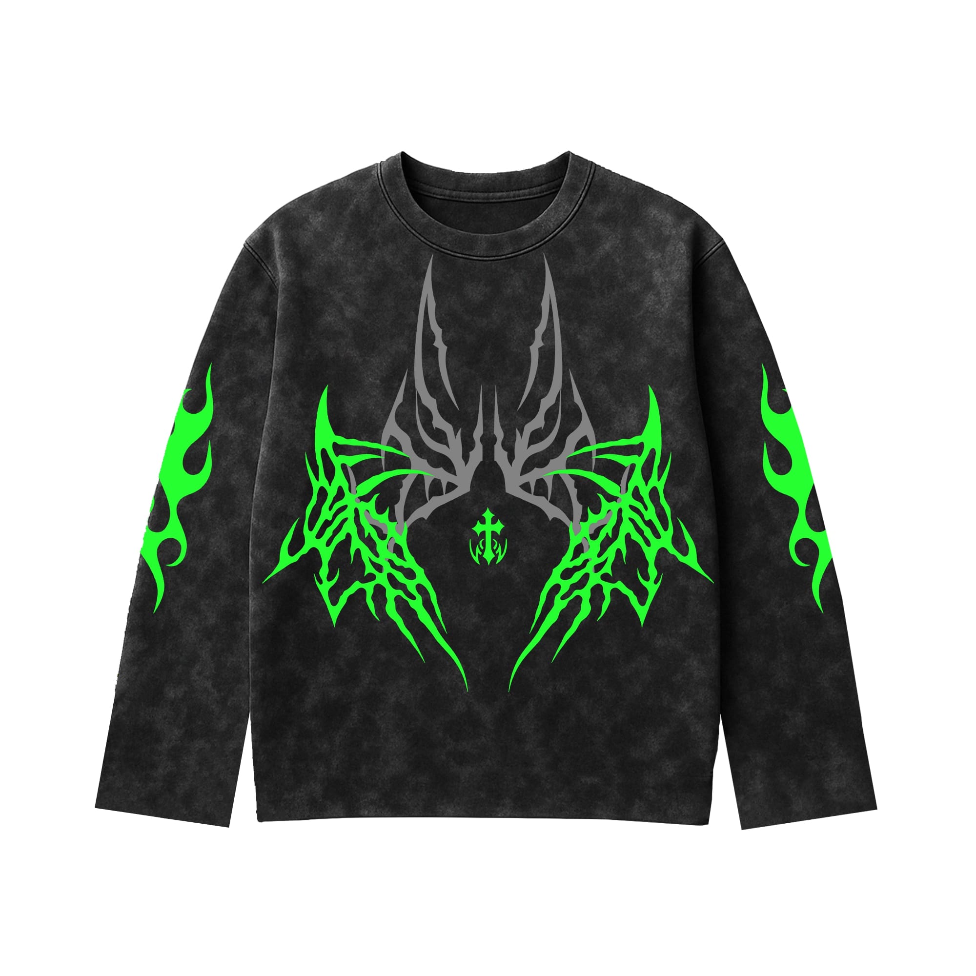 NEON GREEN SERAPH VOID FULL SLEEVE T-SHIRT