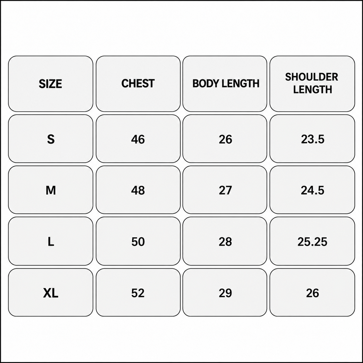 PX-0 SHERPA JACKET Size Chart