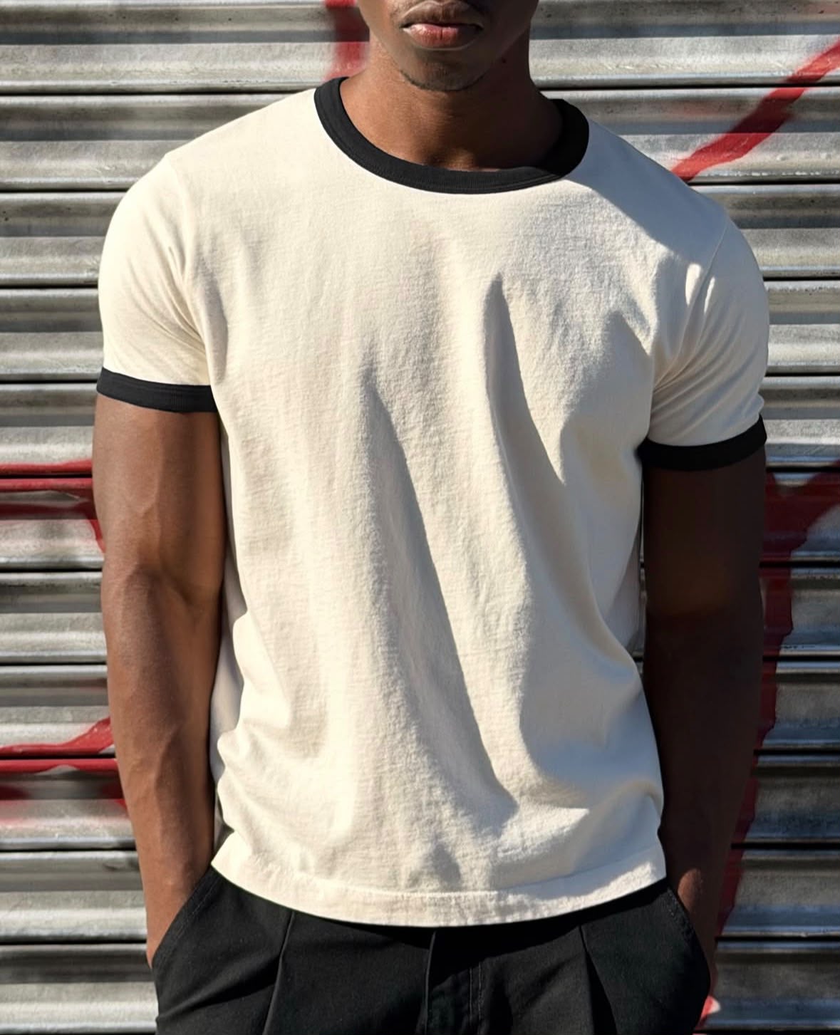 Black Ringer Tee