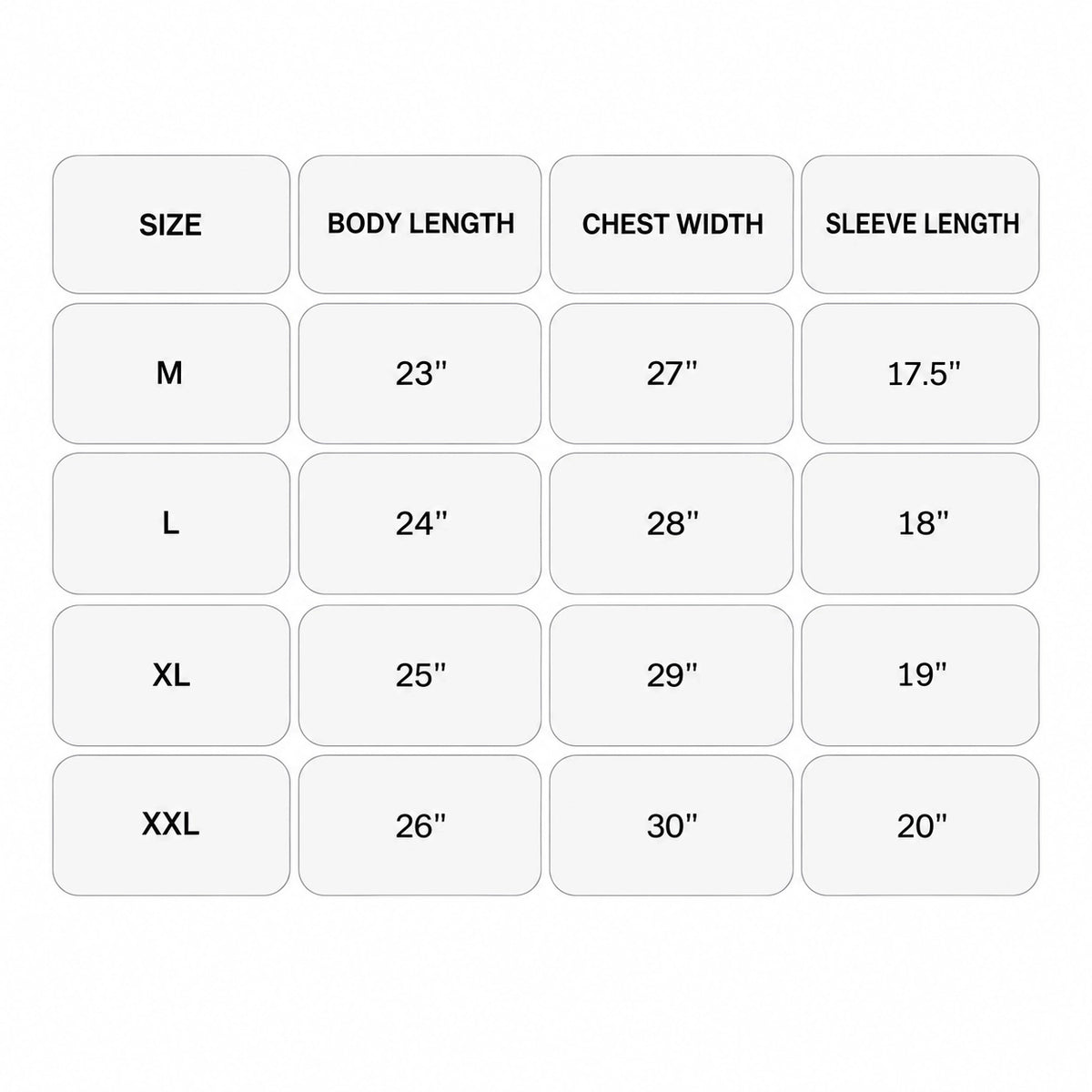 Gravehand Waffle Size Chart