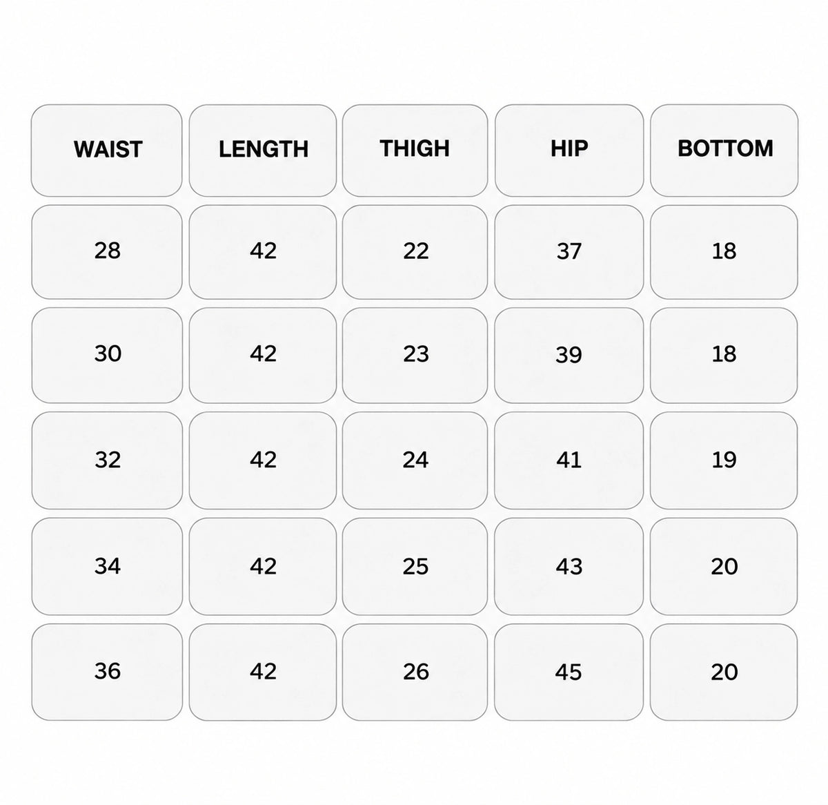 Cloud Grey Oversized Sweatpants Size Chart