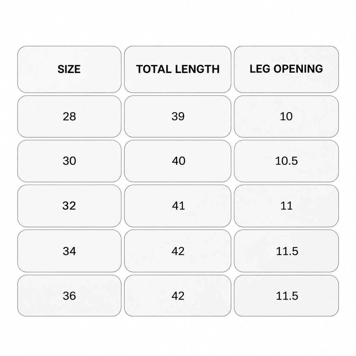 Relaxed Pinstripe Pants Size Chart